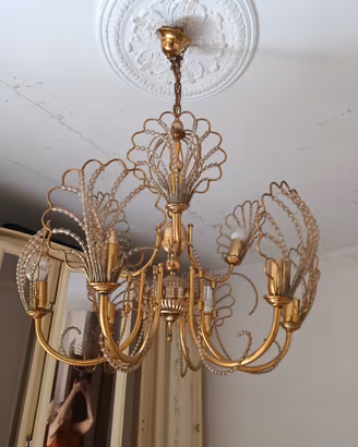 Lampadario vintage dorato