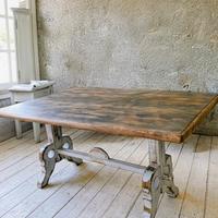 tavolo da pranzo legno massello shabby bianco 