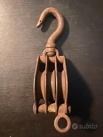 Bozzello, carrucola, triplo con gancio