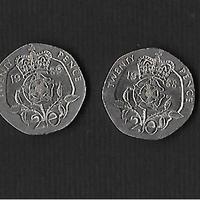 GRAN BRETAGNA 7 monete da 20 pence anni diversi