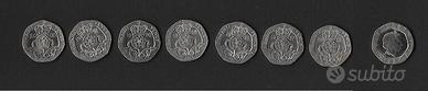 GRAN BRETAGNA 7 monete da 20 pence anni diversi