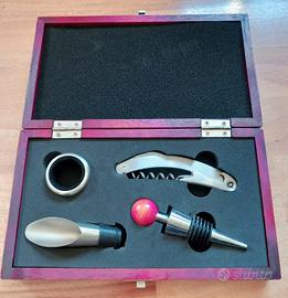 Set vino con confezione in legno 