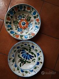 Scodelle in terracotta dipinte a mano  anni 50