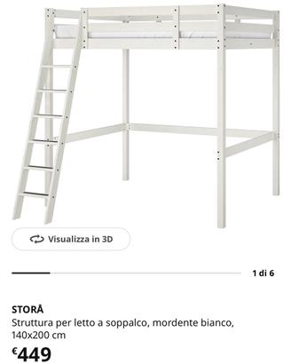 Letto Ikea Stora bianco
