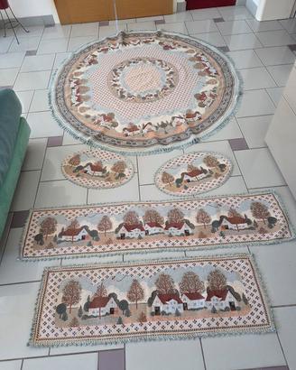 set 5 pz per tavolo  stile tirolese vintage