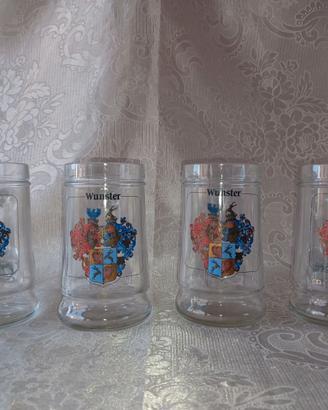 4 Boccali Bicchieri Birra Wunster Originali Nuovi