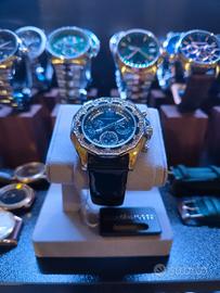 Orologio Roccobarocco Cristalli Pelle Nero Nuovo