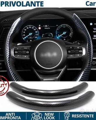 COPRIVOLANTE per KIA Effetto FIBRA CARBONIO Nero