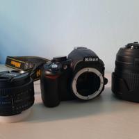 Reflex Nikon d3100 con obiettivi
