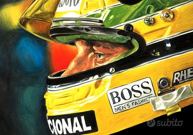 Ayrton Senna McLaren F1 Poster Stampa Helmet Casco
