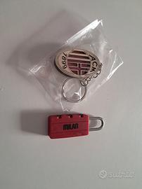 Portachiavi in legno FC Milan con Lucchetto 