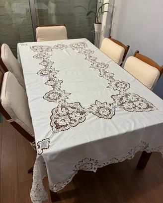 Tovaglia ricamata 250 × 170 cm bianca