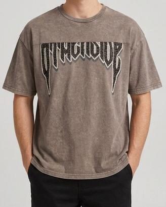 T-shirt Bershka Oversize "Other Side" Beige
