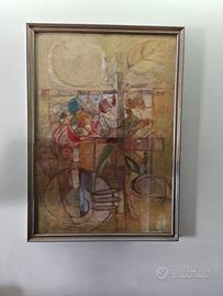 Quadro Dipinto Olio Composizione Astratta/Cubista