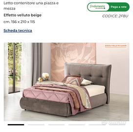 Letto contenitore una piazza e mezza + materasso
