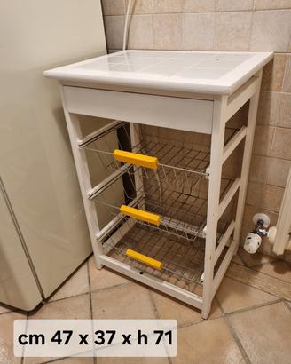 Mobiletto dispensa con cassetti-cestini scorrevoli