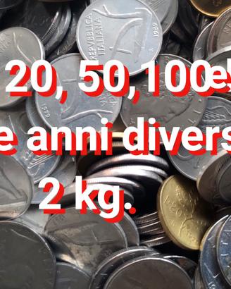 2 KG. LIRE METALLICHE DIVERSE X ANNI E TIPO 