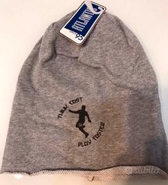 Cuffia cappello unisex Tg. Unica grigia calcio
