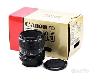 OBIETTIVO CANON FD 50mm f.3,5 Macro