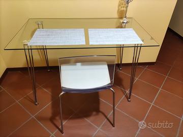 Tavolo/Scrivania  in vetro spesso