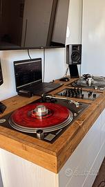 Consolle legno dj fatta a mano per giradischi