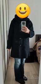 cappotto invernale nero  in tessuto bouclé 