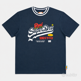 T-shirt Superdry Real blu navy taglia M