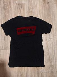 T-shirt Carrera Jeans Nera Floccato Rosso