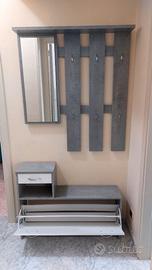 Mobile da ingresso con scarpiera e attaccapanni