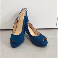 Sandali eleganti bluette tacco
