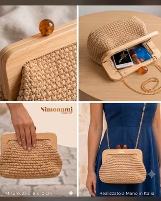 Clutch Crochet Eleganza Artigianale A Matera 