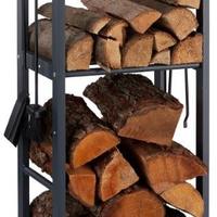 Relaxdays Scaffale Porta-Legna con 2 Ripiani