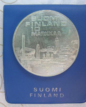 Moneta Argento 10 Markkaa Finlandia 1971