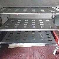 Carrello tre ripiani su ruote in acciaio inox