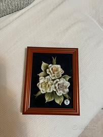 Quadretto con rose in ceramica