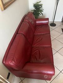 divano-letto 3 posti in vera pelle