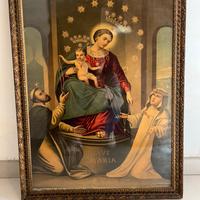 Quadro con Madonna del Rosario cm 63x81