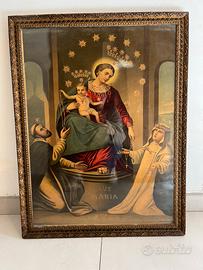 Quadro con Madonna del Rosario cm 63x81