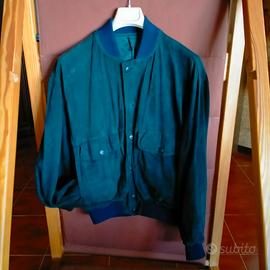 GIUBBOTTO/BOMBER IN CAMOSCIO BLEU tg. 50 - NUOVO!