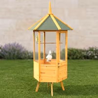 Voliera da esterno in legno per pappagalli gabbia