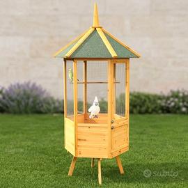 Voliera da esterno in legno per pappagalli gabbia