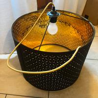 Lampadario paralume Ikea nero e oro