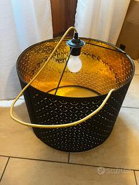 Lampadario paralume Ikea nero e oro