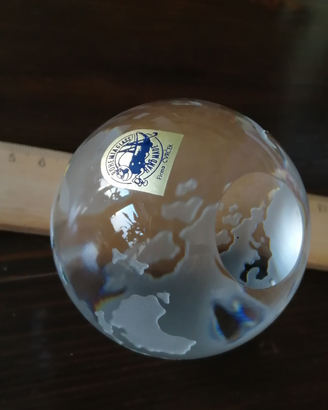 Fermacarte Globo cristallo Bohemia