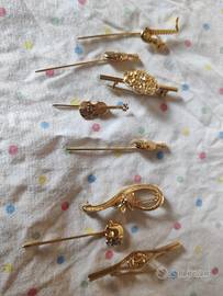 Spille uomo donna per giacca e maglia dorate