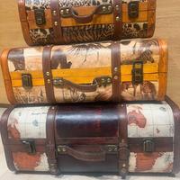 Set 3 Bauli Vintage Decorativi – Valigie Stile Via