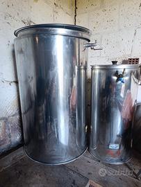 tini per vino in acciaio inox 300 litri e 75 litri