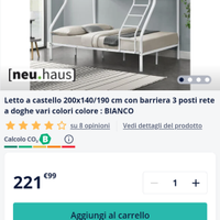 Letto a soppalco salva spazio