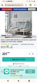 Letto a soppalco salva spazio