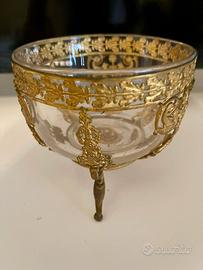 Drageoir Romanengo Genova 800 Vetro Bronzo Dorato
